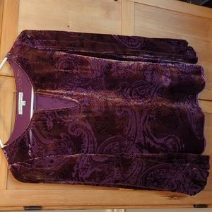 Johnny Was Venetian Keyhole Burnout Blouse